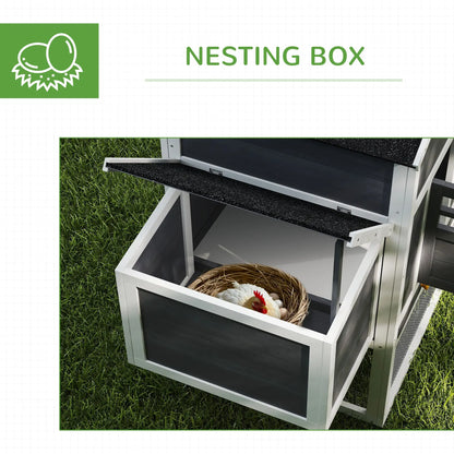 Extra Large Chicken Coop, 117", Asphalt Roof, Slide-out Tray, Nesting Box, Grey Chicken Coops at Gallery Canada