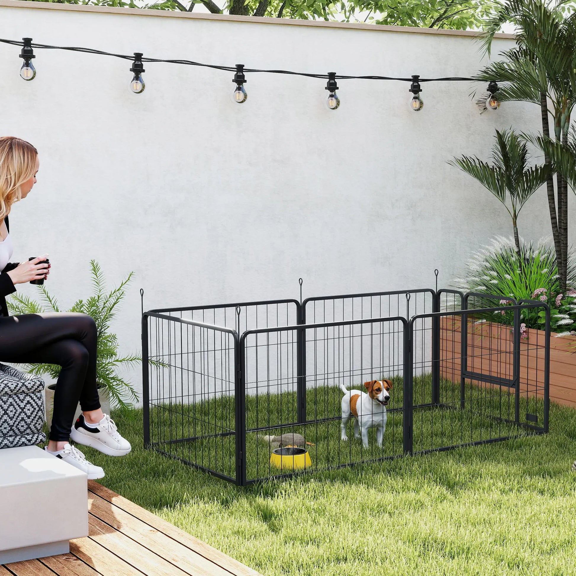 Heavy Duty Dog Playpen, 6 Panels, 23.5"H, Small Dogs Houses, Kennels & Pens at Gallery Canada
