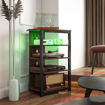 TV Stand for 29" TVs, 4-Tier Storage Shelves, LED Lights TV Stands at Gallery Canada