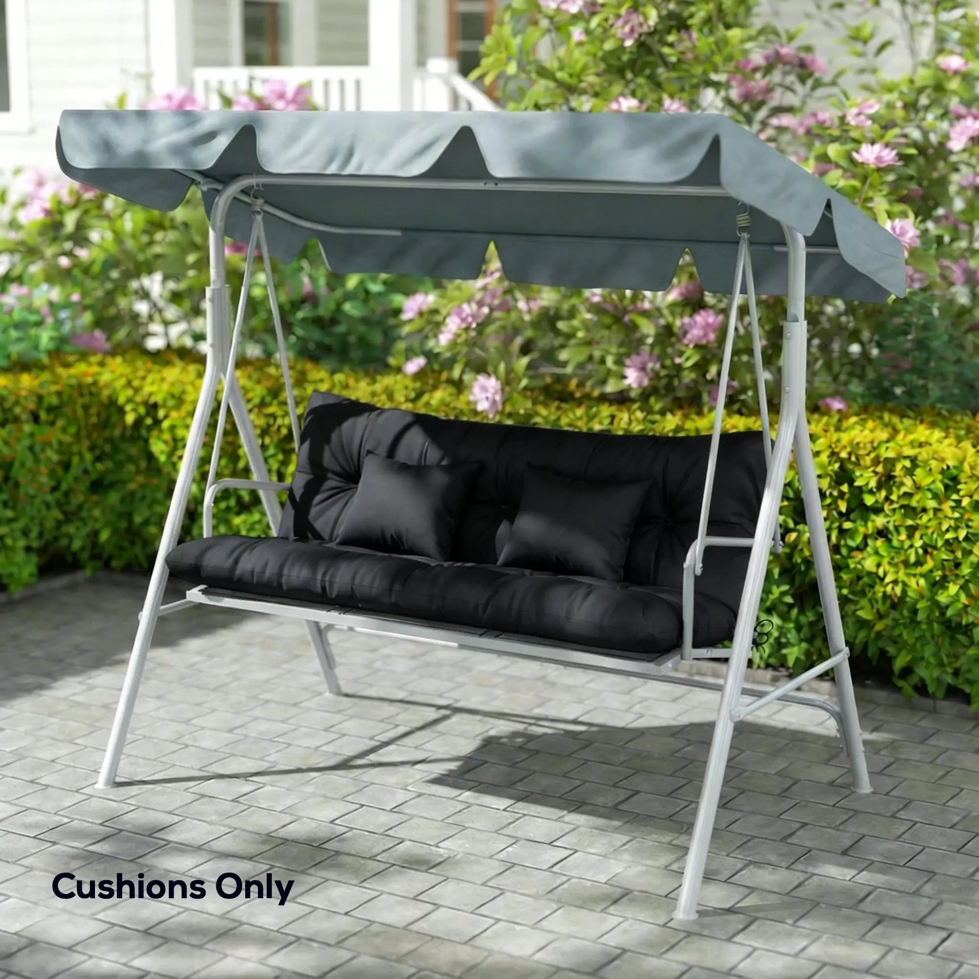 4-Piece Patio Chair Cushion Set, With Ties, Black Patio Chair Cushions at Gallery Canada