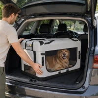 Soft Sided Pet Carrier Bag for Extra Large Dogs, Light Grey