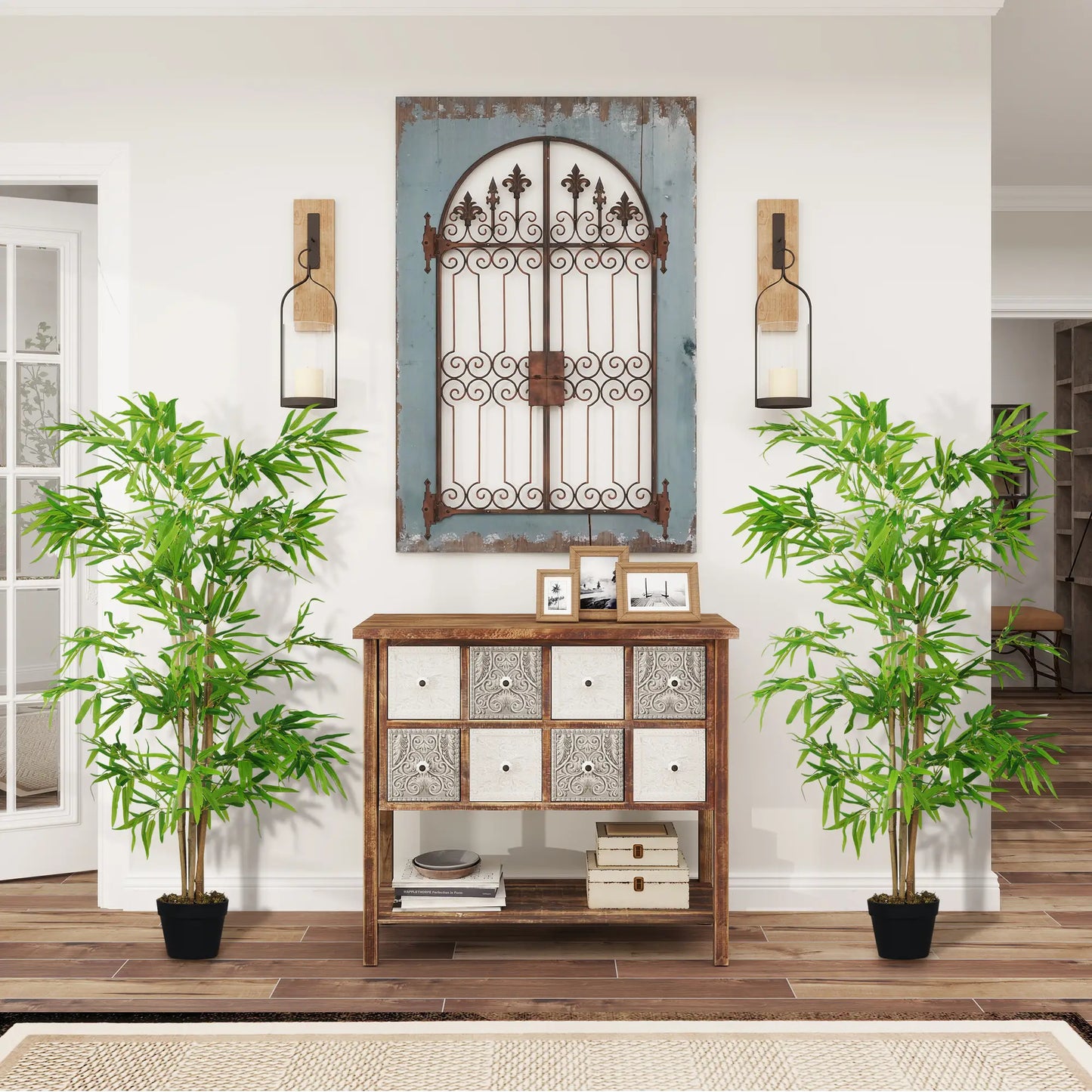 Artificial Bamboo Tree Set, 5ft Realistic Leaf, Natural Trunk, Nursery Plant Artificial Trees at Gallery Canada