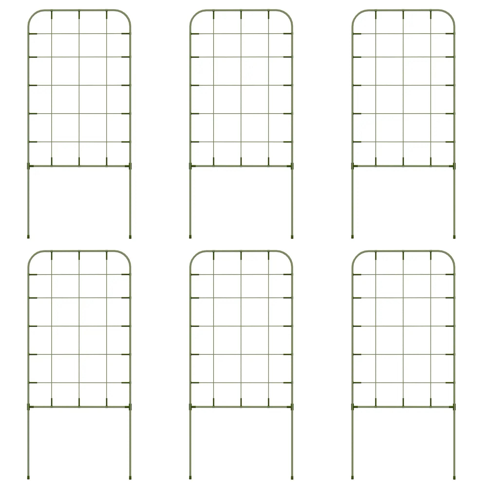 6-Piece Plant Support Set, Steel Trellis, 40 x 90 cm, Green Plant Stands Green at Gallery Canada