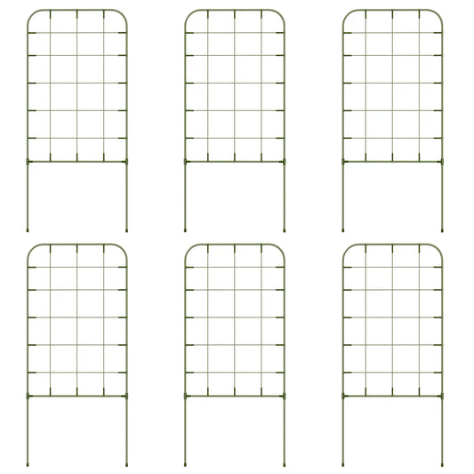 6-Piece Plant Support Set, Steel Trellis, 40 x 90 cm, Green Plant Stands Green at Gallery Canada