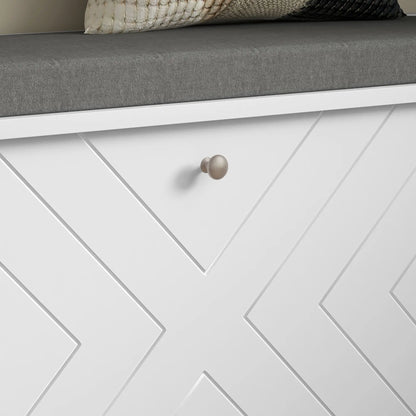 Upholstered Shoe Storage Bench with Flip Drawer, Adjustable Shelf, 10 Pairs Shoe Storage Cabinets & Racks at Gallery Canada