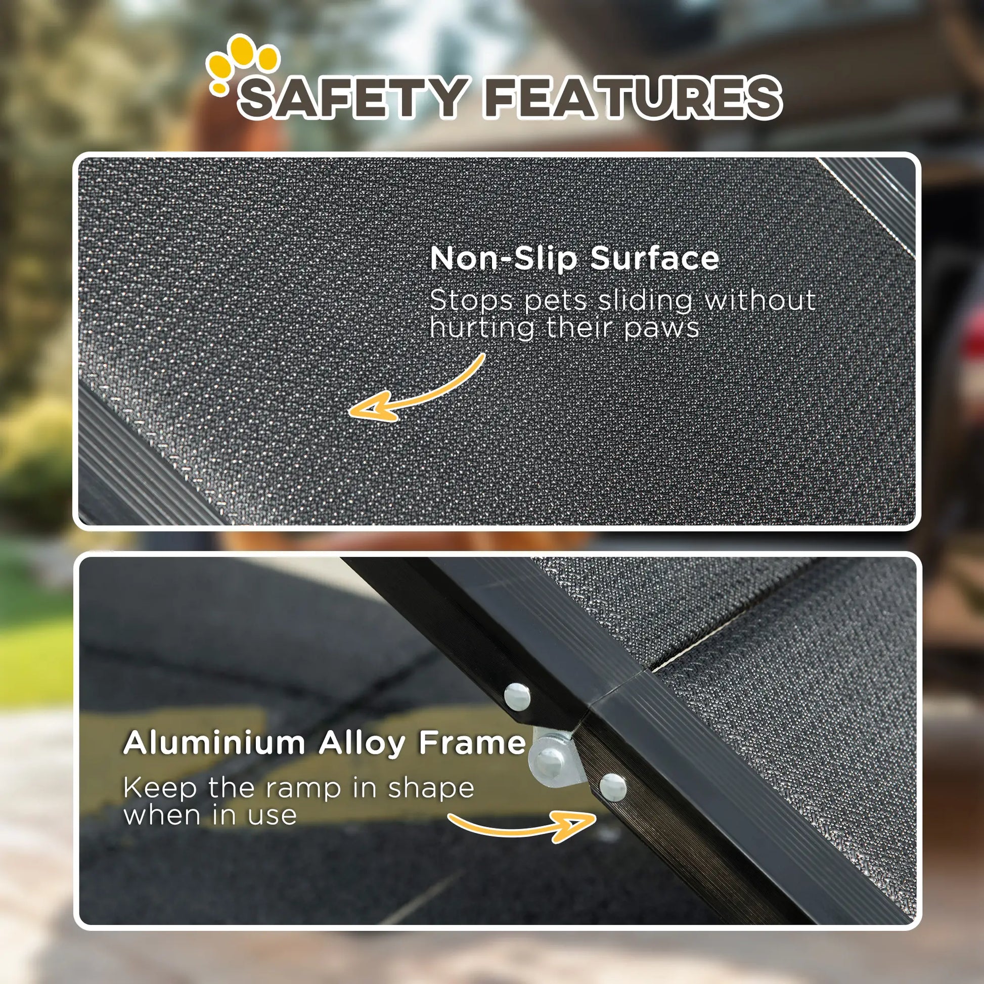 62 Inch Folding Pet Ramp, Lightweight Portable Dog Ramp, Non-Slip Surface, Black Dog Stairs at Gallery Canada