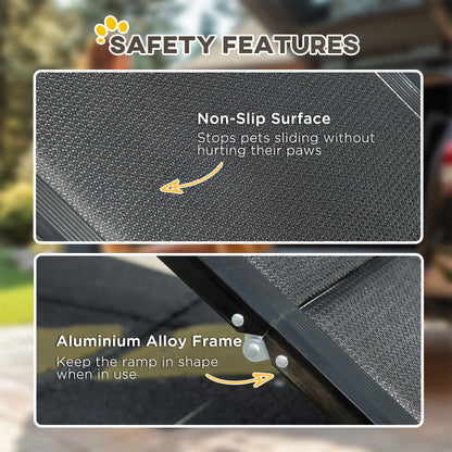 62 Inch Folding Pet Ramp, Lightweight Portable Dog Ramp, Non-Slip Surface, Black Dog Stairs at Gallery Canada