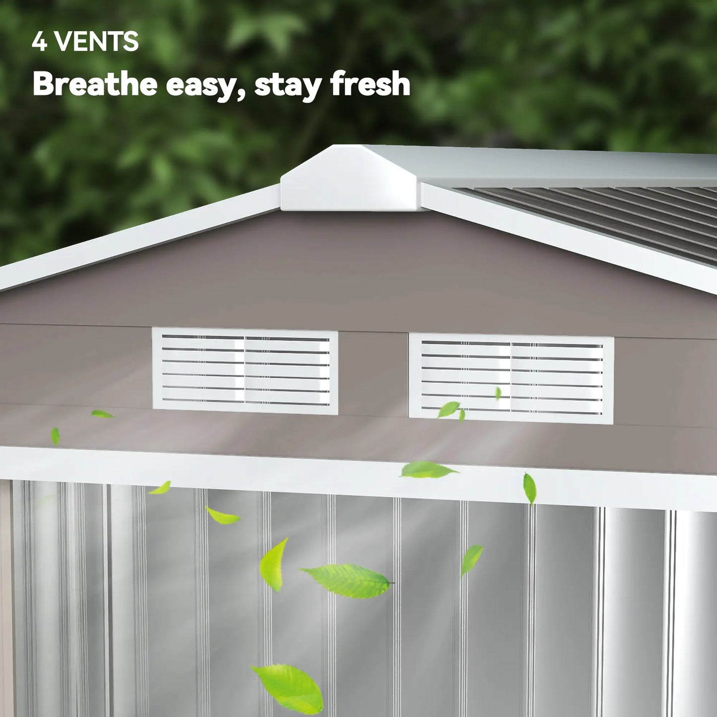 7' x 4' x 6' Metal Storage Shed, Outdoor Patio, Light Brown Sheds at Gallery Canada