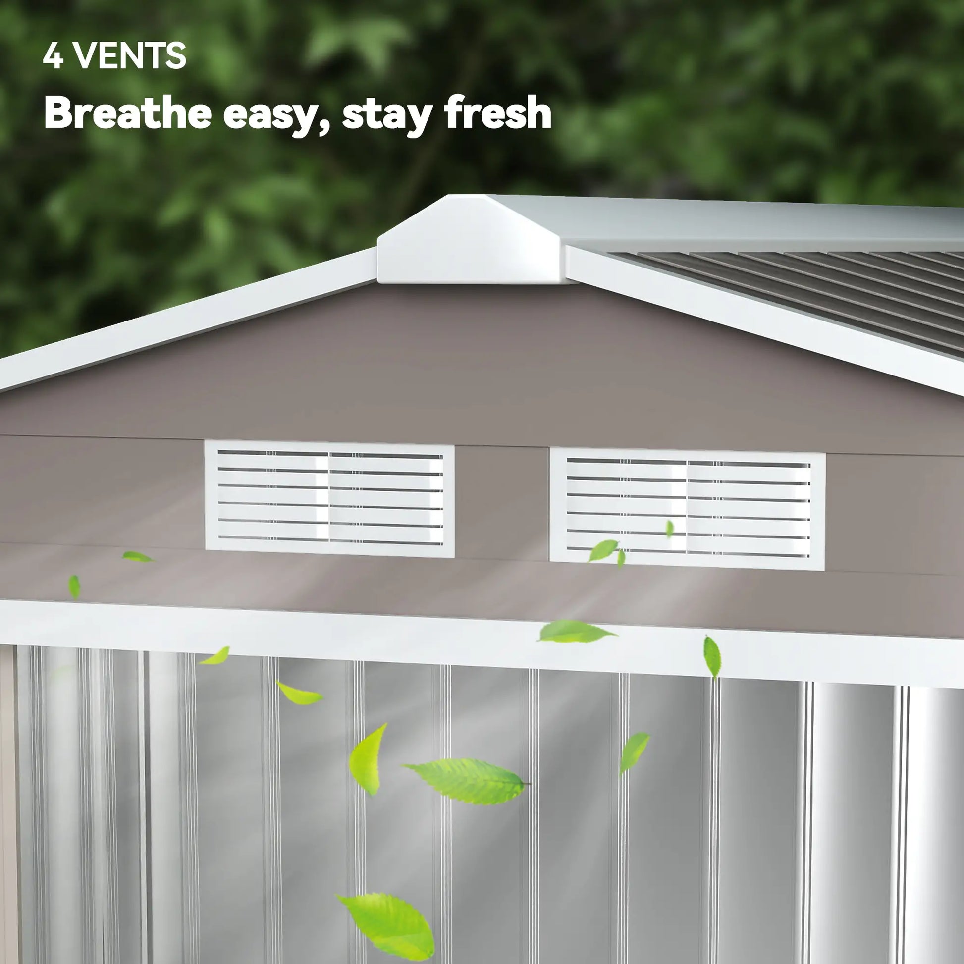 7' x 4' x 6' Metal Storage Shed, Outdoor Patio, Light Brown Sheds at Gallery Canada