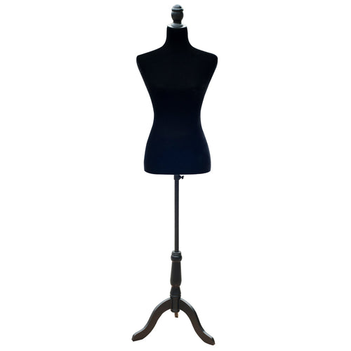 Female Dress Form Mannequin Stand Torso Dressmaker Display Fashion Design Stand (Black)