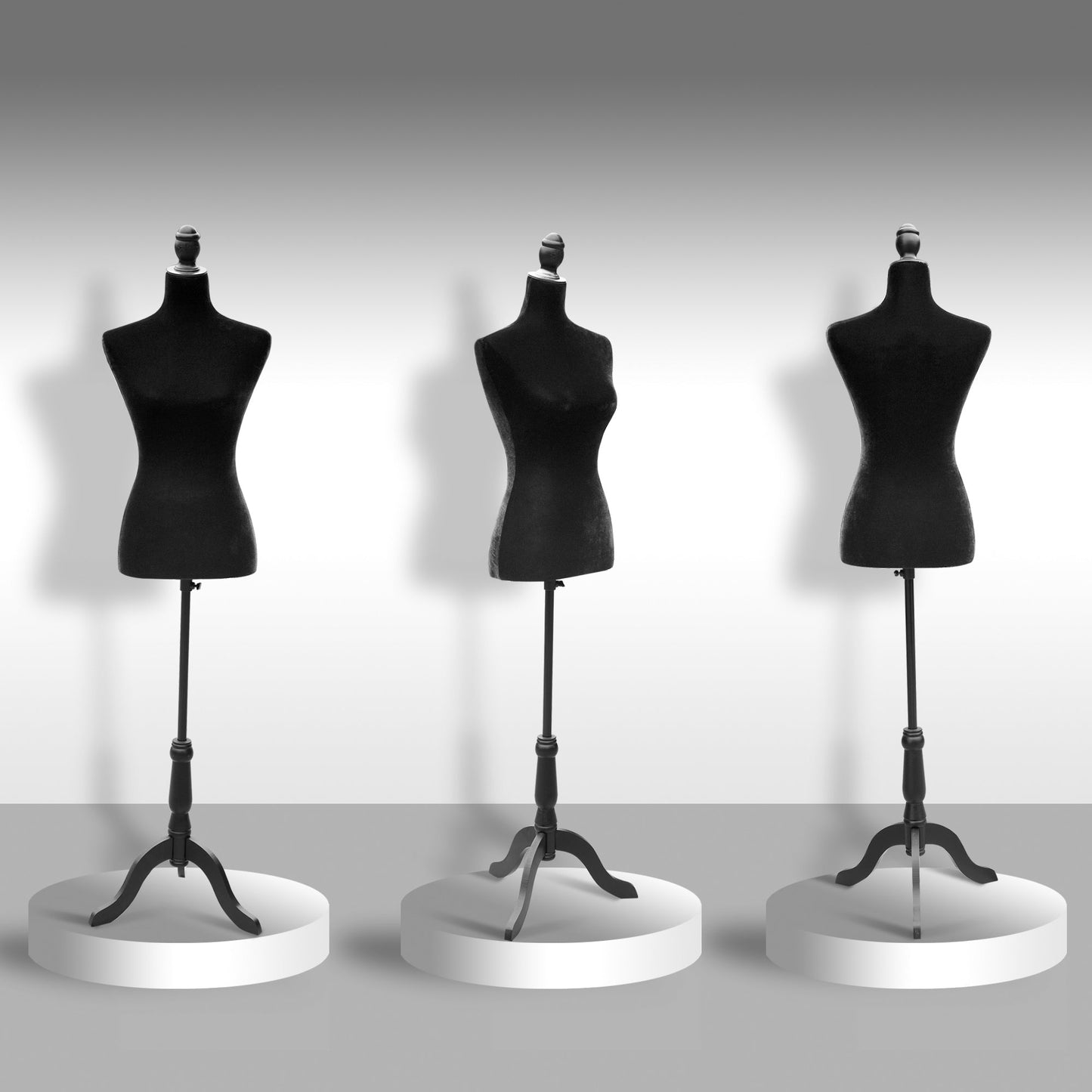 Female Fashion Mannequin Dress Form Torso Dressmaker Stand Clothing Display w/ Base (Black) at Gallery Canada