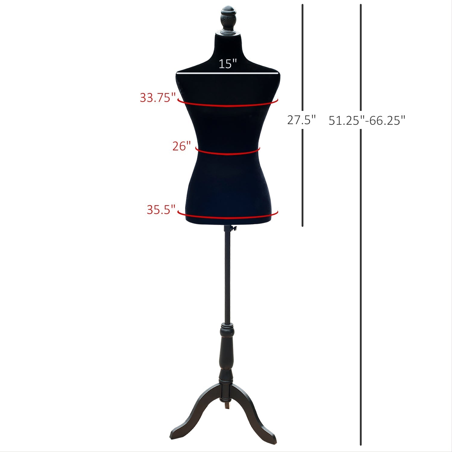 Female Fashion Mannequin Dress Form Torso Dressmaker Stand Clothing Display w/ Base (Black) at Gallery Canada