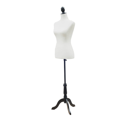 Female Fashion Mannequin Dress Form Torso Dressmaker Stand Clothing Display w/ Base (White)
