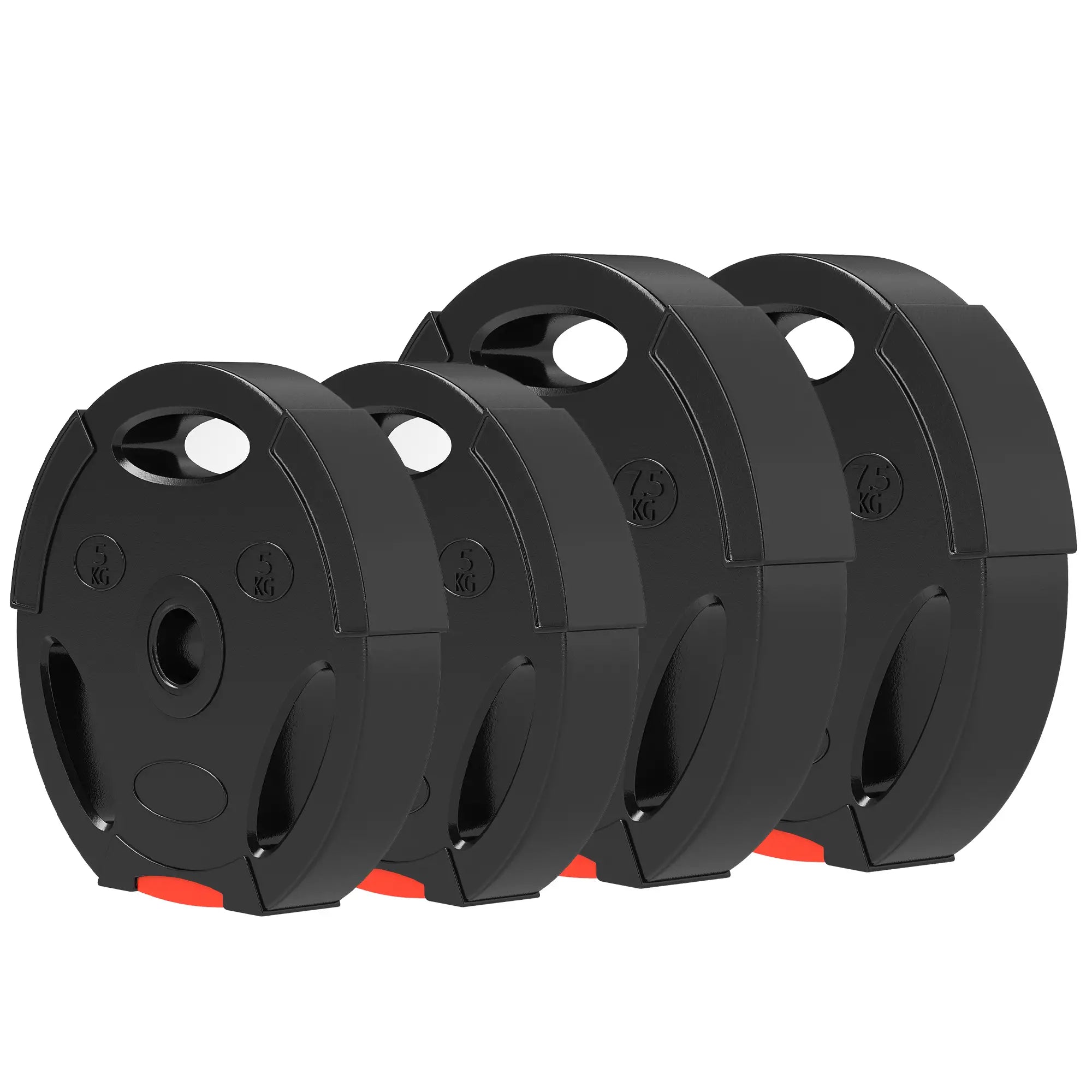 1-Inch Weight Plates, Barbell Weights Set, 2 x 17lbs + 2 x 11lbs Dumbbells & Barbells Black at Gallery Canada