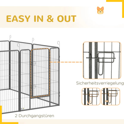 16 Panel 39" Heavy Duty Dog Playpen, Small Medium Large Dogs, Grey Houses, Kennels & Pens at Gallery Canada
