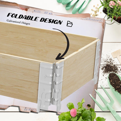 Raised Garden Bed, Foldable Wooden Planter for Outdoor Plants Wooden Planter Boxes at Gallery Canada