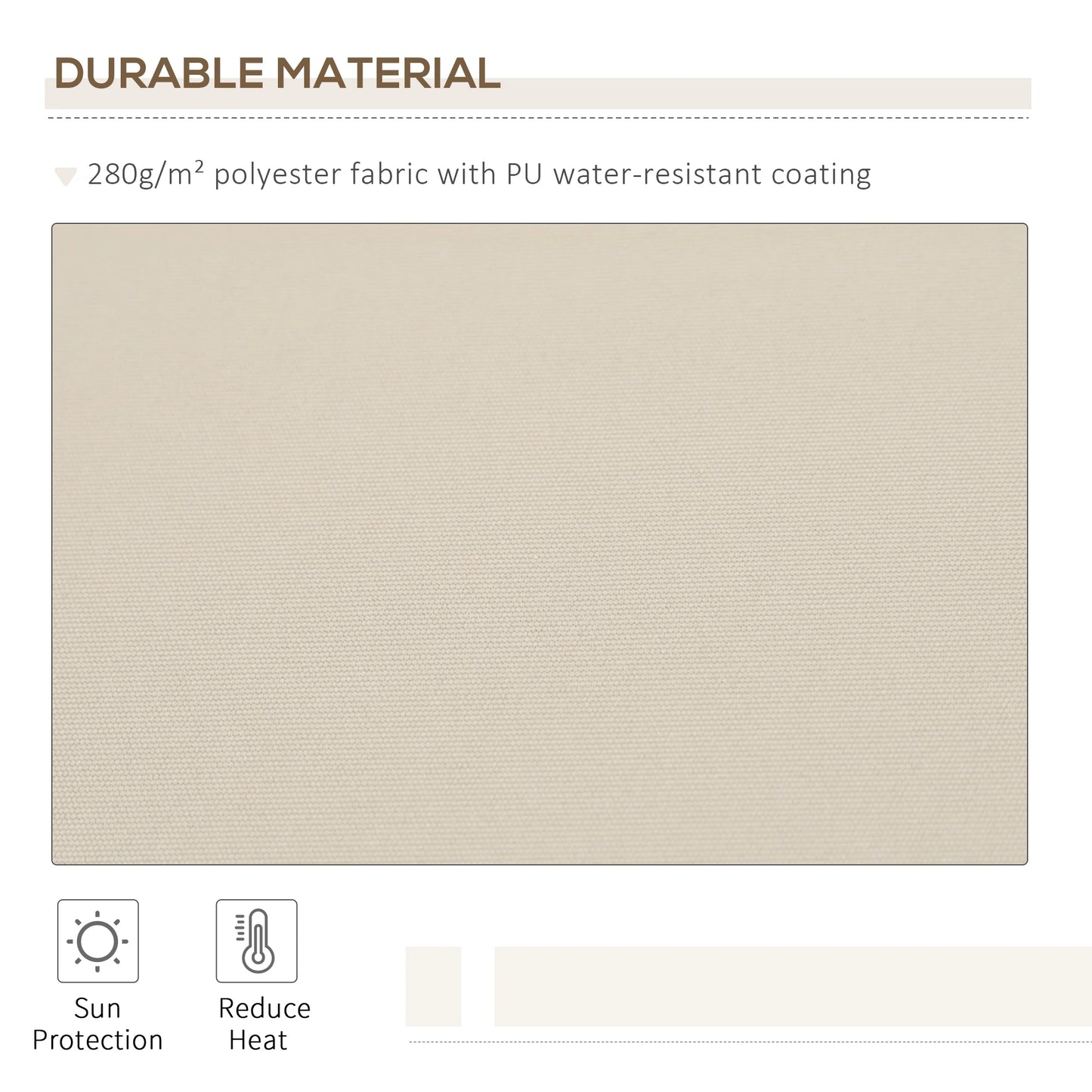 12' x 8' Retractable Patio Awning, Manual Crank Handle, UV Water-Resistant, Cream Patio Awnings at Gallery Canada