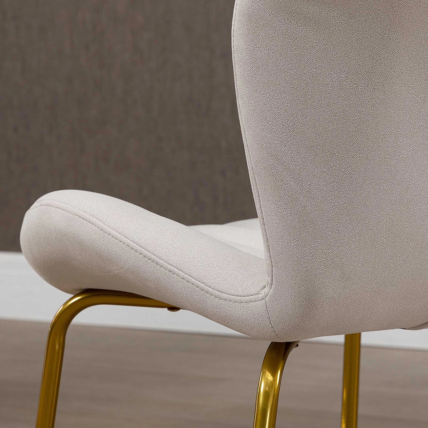 Modern Dining Chairs Set of 2, Cushioned Backrest, Cream White Bar Stools at Gallery Canada