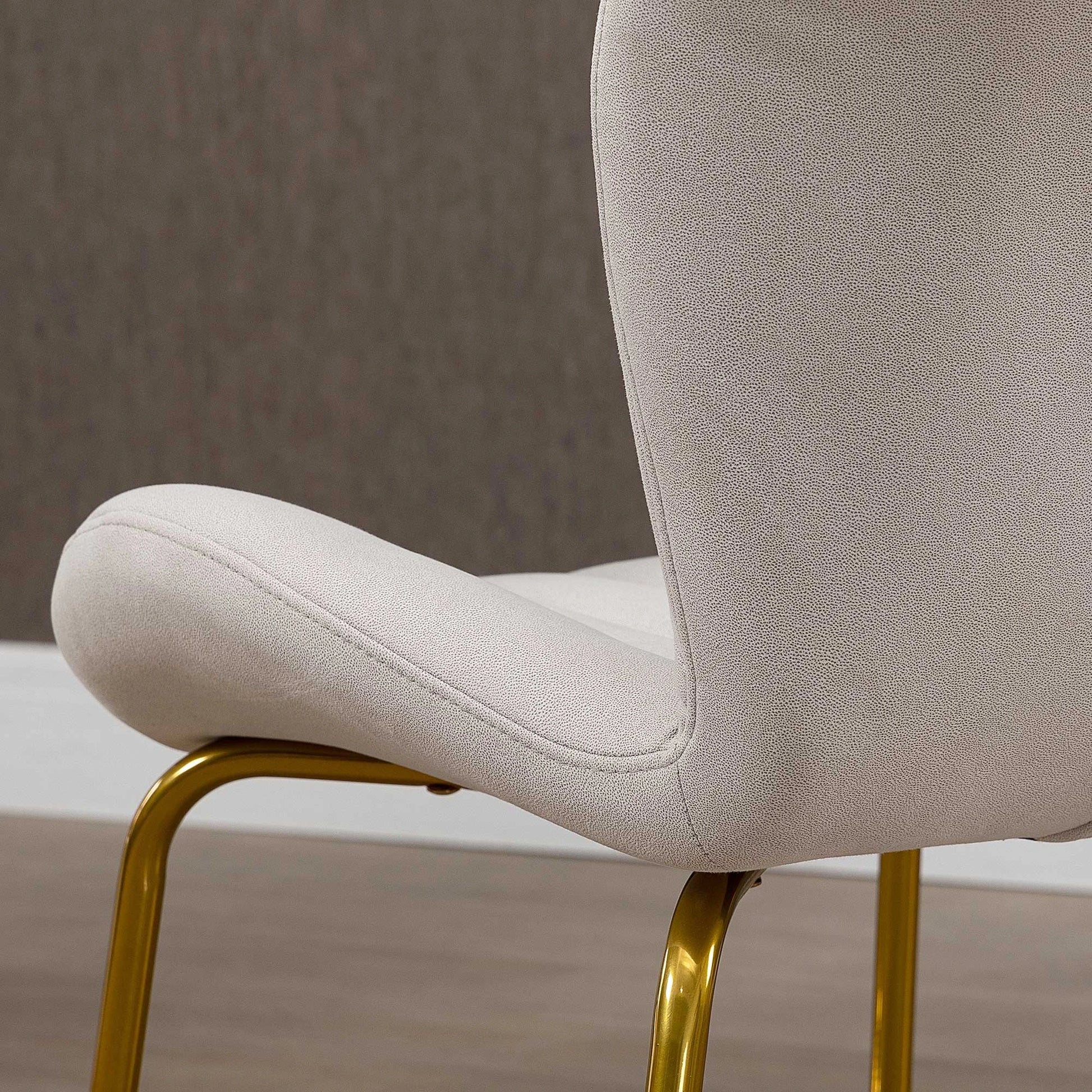 Modern Dining Chairs Set of 2, Cushioned Backrest, Cream White Bar Stools at Gallery Canada