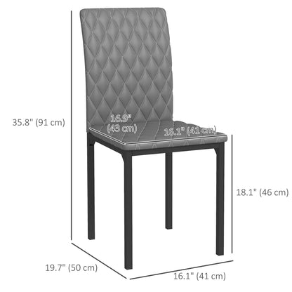 Modern Dining Chairs Set of 4, Tufted High Back, Upholstered Seat, Steel Legs Bar Stools at Gallery Canada