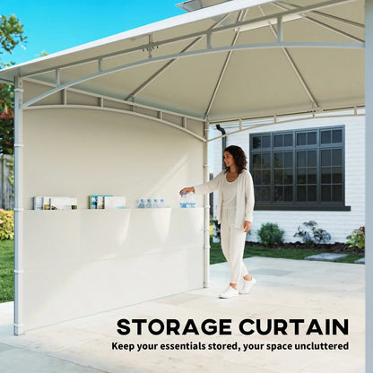 10' x 10' Patio Gazebo, Double Roof Canopy With Storage, Cream White Gazebos at Gallery Canada