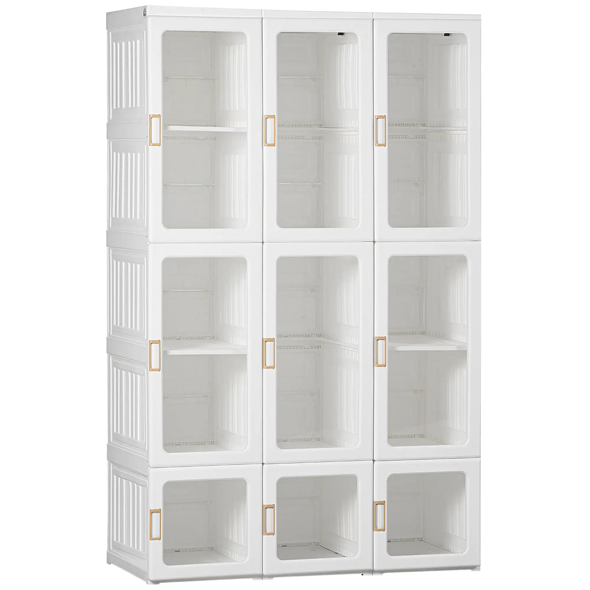 Portable Wardrobe Closet, Foldable Clothes Organizer, White Clothing Storage White, Clear Door at Gallery Canada