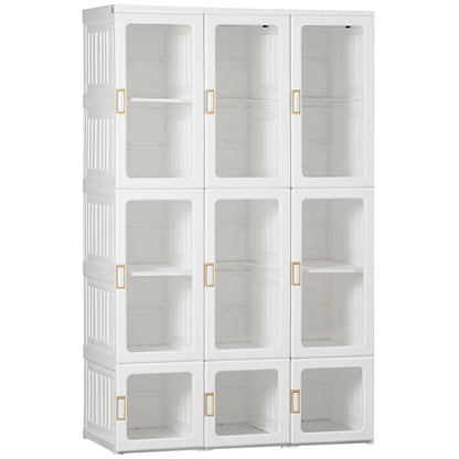 Portable Wardrobe Closet, Foldable Clothes Organizer, White Clothing Storage White, Clear Door at Gallery Canada