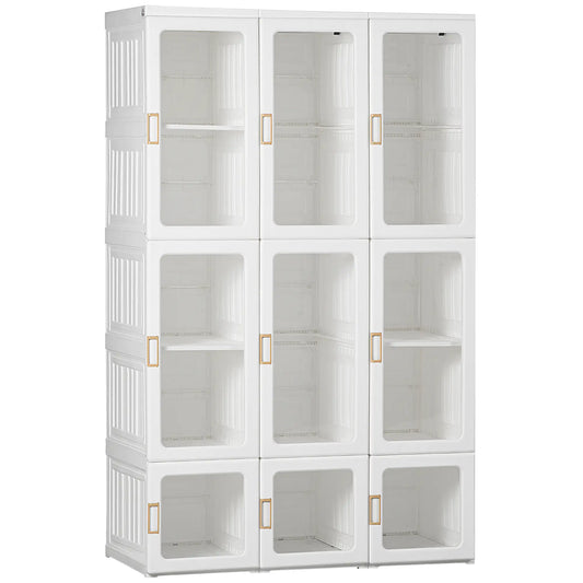 Portable Wardrobe Closet, Foldable Clothes Organizer, White Clothing Storage White, Clear Door at Gallery Canada