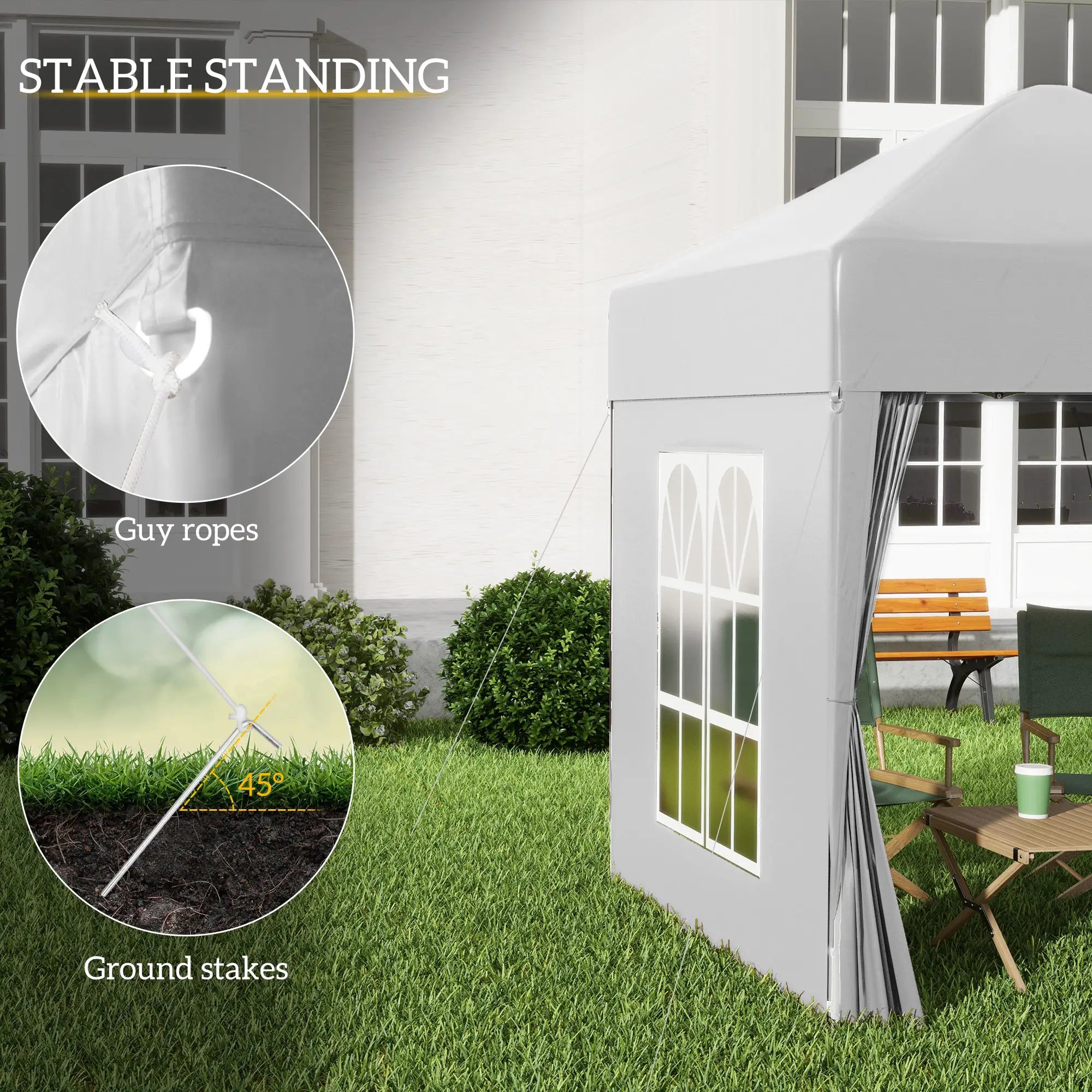 6.6'x6.6' Pop Up Canopy Tent, Instant Sun Shelter, White Pop Up Canopies at Gallery Canada