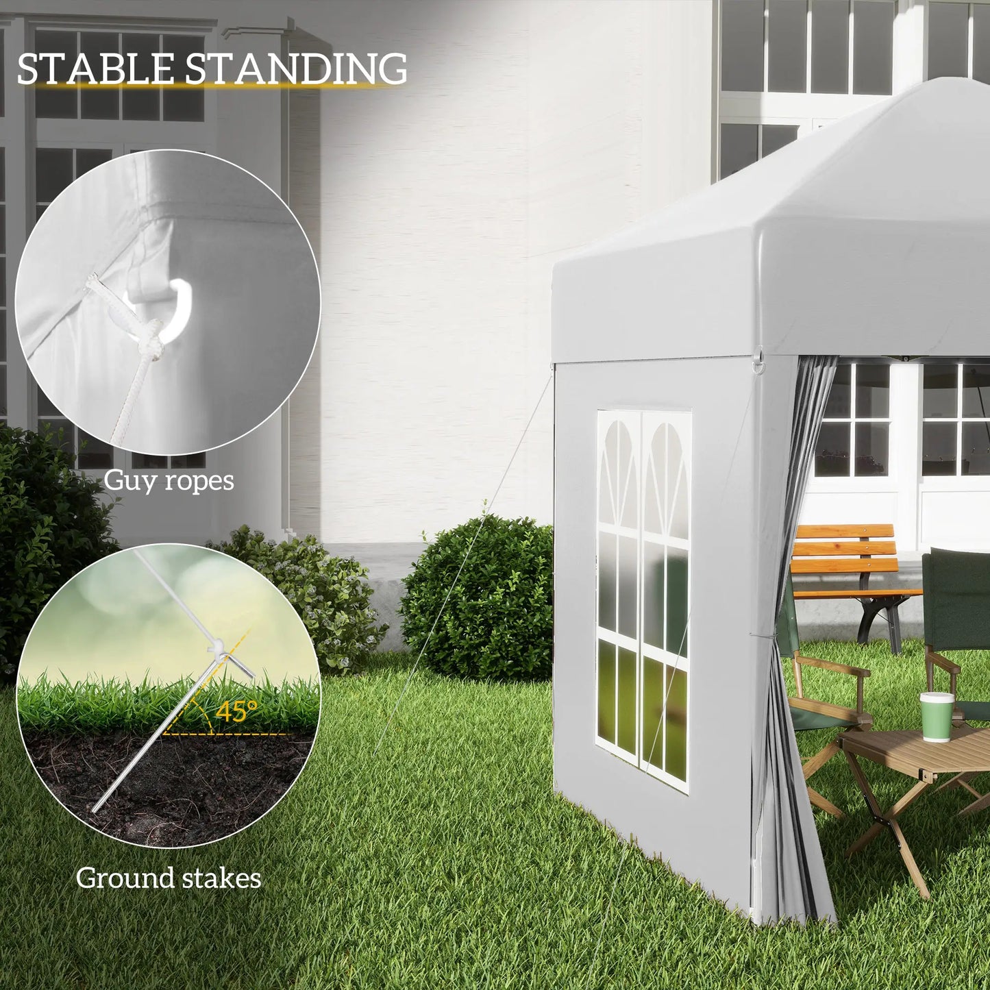 6.6'x6.6' Pop Up Canopy Tent, Instant Sun Shelter, White Pop Up Canopies at Gallery Canada