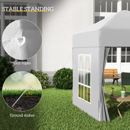 6.6'x6.6' Pop Up Canopy Tent, Instant Sun Shelter, White Pop Up Canopies at Gallery Canada