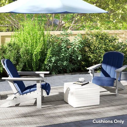 Set of 2 Patio Chair Cushions, High Back, High-Density Foam, Navy Blue Patio Chair Cushions at Gallery Canada