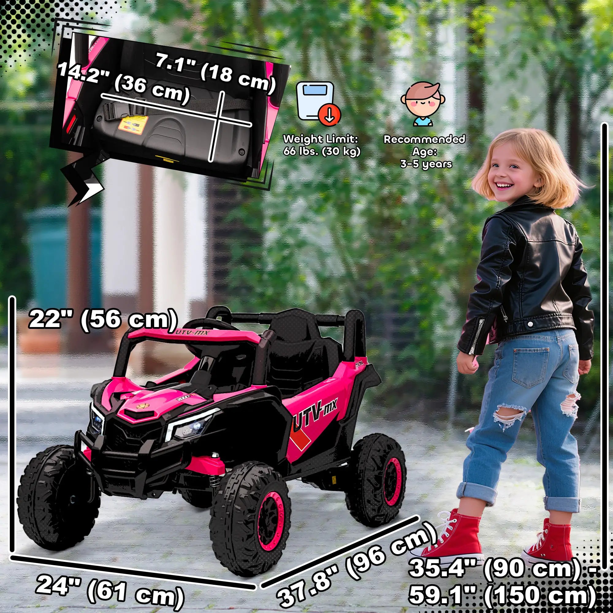 12V Kids Ride On Car, Remote Control, Battery Powered, Pink Electric Toy Cars at Gallery Canada
