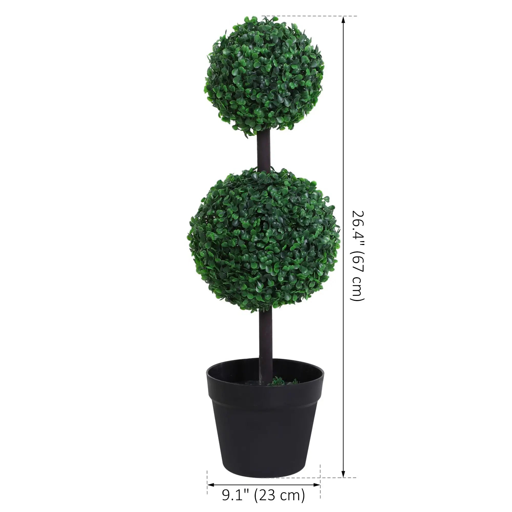 Artificial Topiary Tree Set, 2 Ball Design, Home Office Decor, Dark Green Artificial Trees at Gallery Canada
