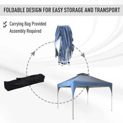 10'x10' Pop Up Canopy, Easy Set Up, 2 Tier Vented Roof, Carrying Bag, Blue Pop Up Canopies at Gallery Canada
