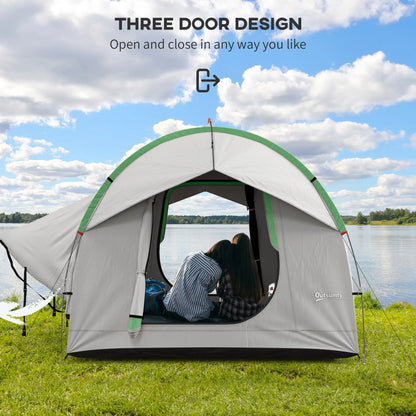 2000mm Waterproof SUV Tent, 3 Doors, Mesh Window, 5-6 Person, Grey Green Camping Tents at Gallery Canada