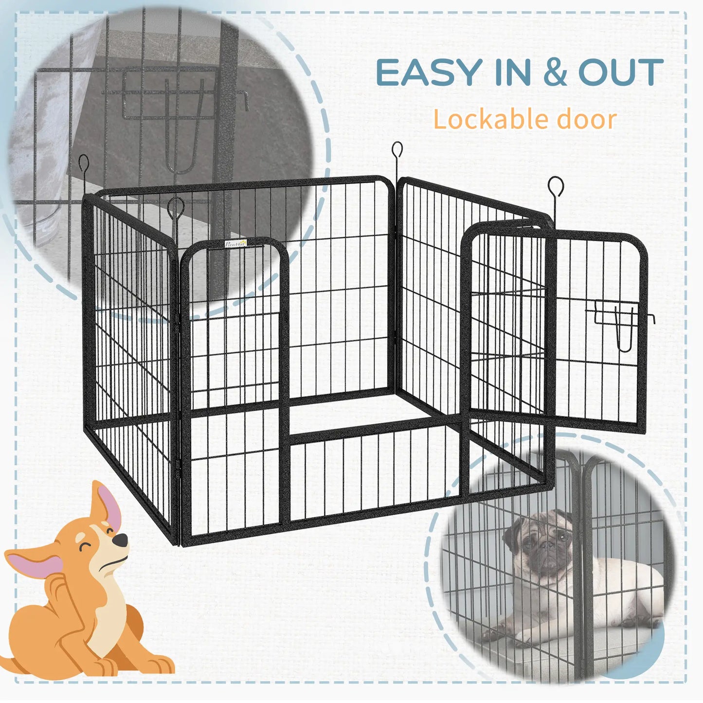 Metal Pet Playpen with Gate, Indoor Outdoor, Small Animal Houses, Kennels & Pens at Gallery Canada