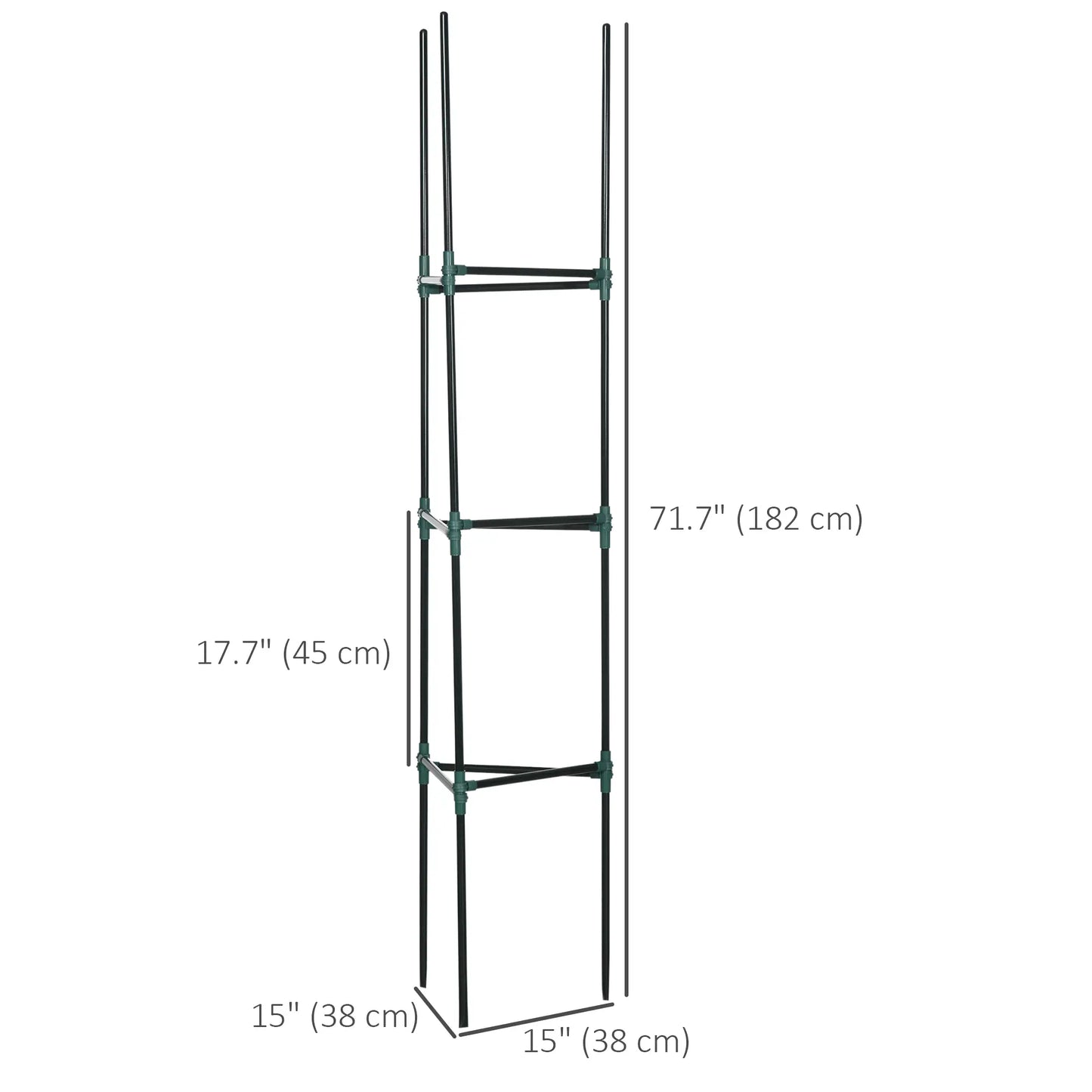 3 Pack Tomato Cage Set, 72 Inch, Plant Support Trellis, Dark Green Plant Stands at Gallery Canada