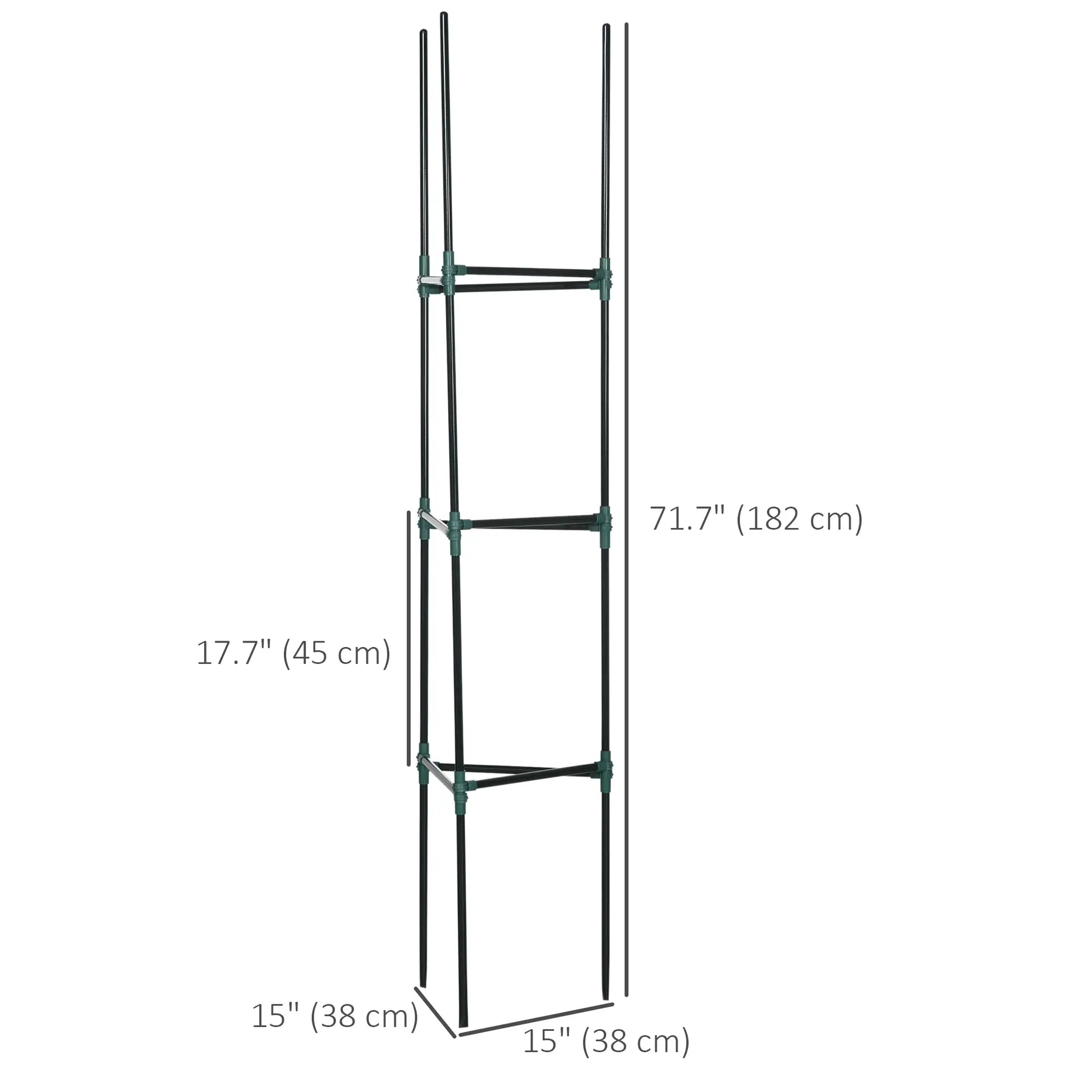 3 Pack Tomato Cage Set, 72 Inch, Plant Support Trellis, Dark Green Plant Stands at Gallery Canada