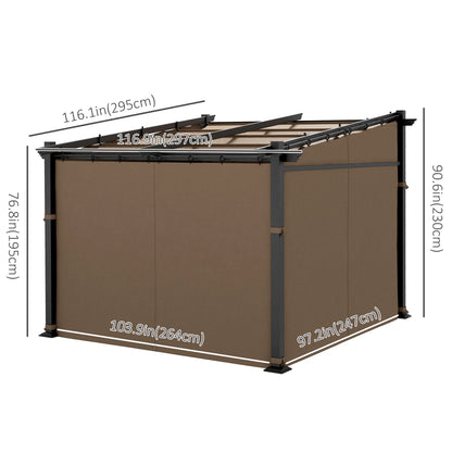 Metal Pergola, Sliding Roof Canopy, Retractable, 10' x 10', Coffee Pergolas at Gallery Canada