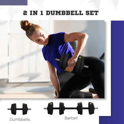 33LBS Adjustable Barbell Dumbbells Set, Non-Slip Handles, Home Gym Dumbbells & Barbells at Gallery Canada