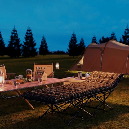 26.4" Wide Folding Camping Cot, Mattress, Storage Pocket, Carry Bag, 330 LBS, Black Camping Cots at Gallery Canada