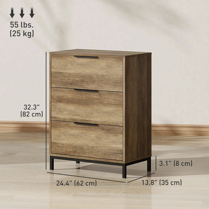 3 Drawer Dresser Tower, Chest for Bedroom, Hallway, Natural Storage Cabinets at Gallery Canada