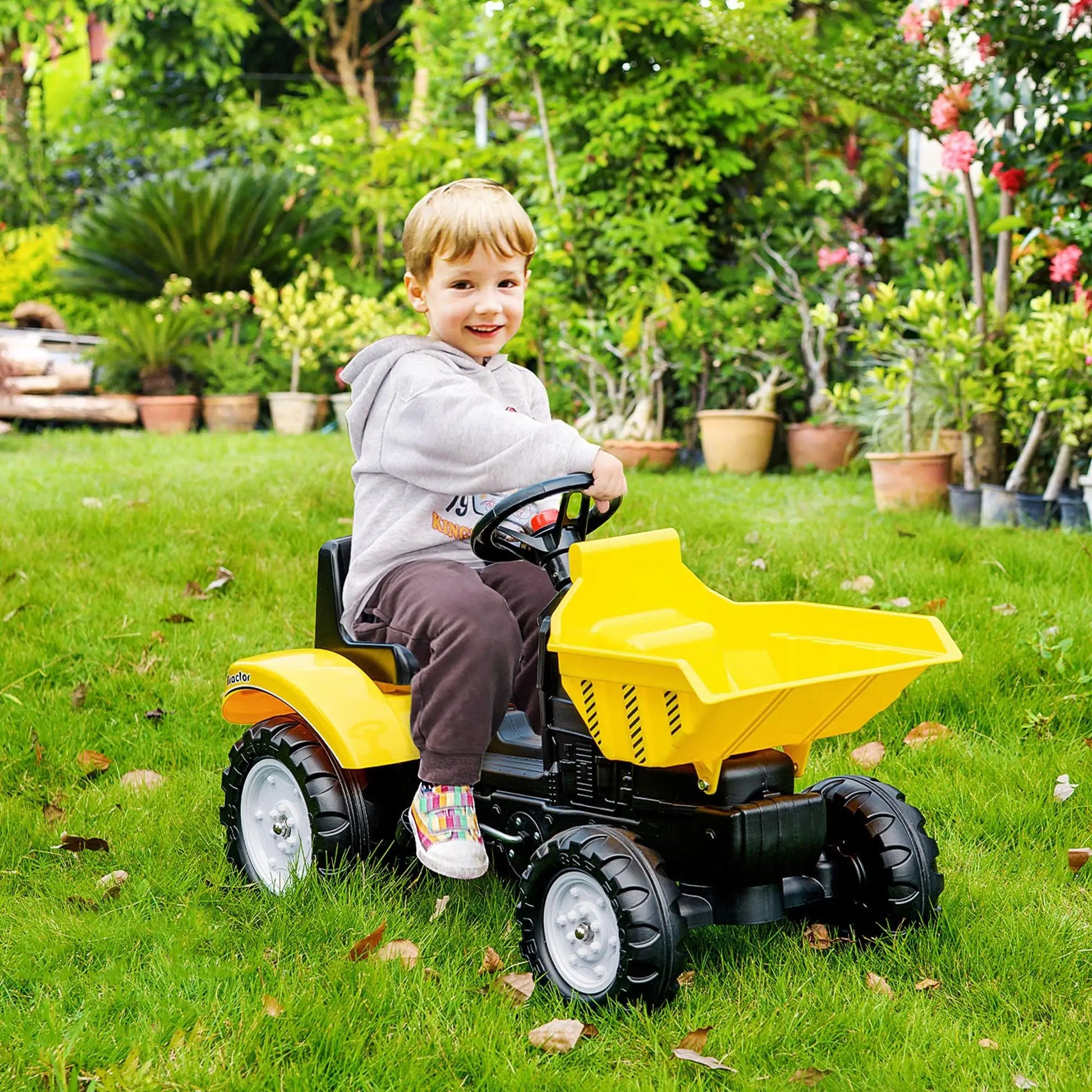 Kids Ride On Tractor, Pedal Construction Car, Manual Bucket, 3 Year Old, Yellow Toy Excavators at Gallery Canada