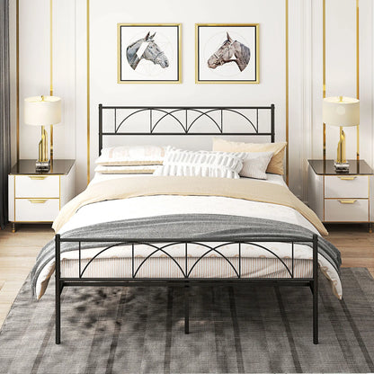 Queen Metal Platform Bed Frame, Steel Slat Support, Underbed Storage Bed Frames at Gallery Canada