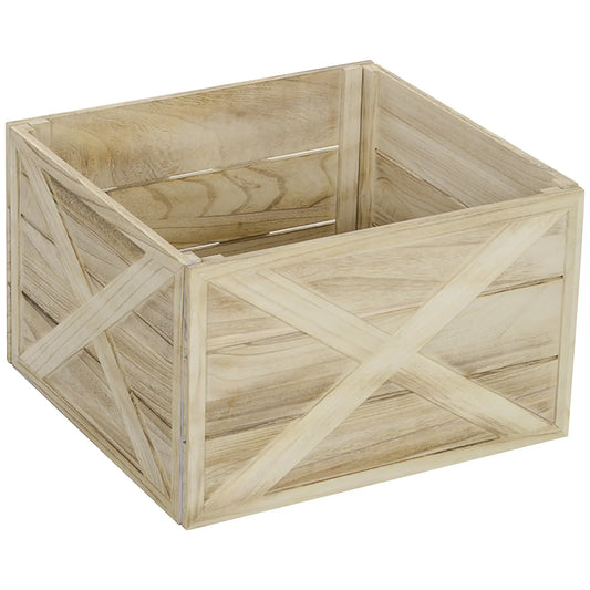 24" Farmhouse Christmas Tree Cover, Wood Collar Box, Light Distressed Finish Christmas Trees Light Distressed Wood Finish at Gallery Canada