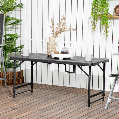 Foldable Patio Dining Table for 4, Adjustable Height, Dark Grey Patio Dinning Tables at Gallery Canada