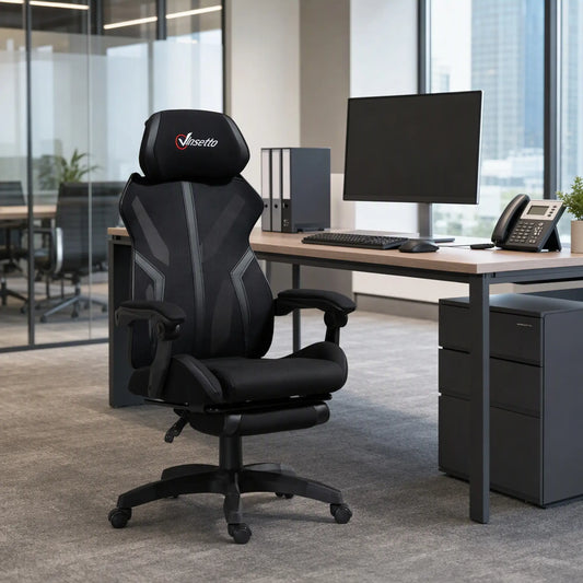 Gaming Chair, Ergonomic Computer Chair with Footrest, Headrest, Black Video Game Chairs Black at Gallery Canada