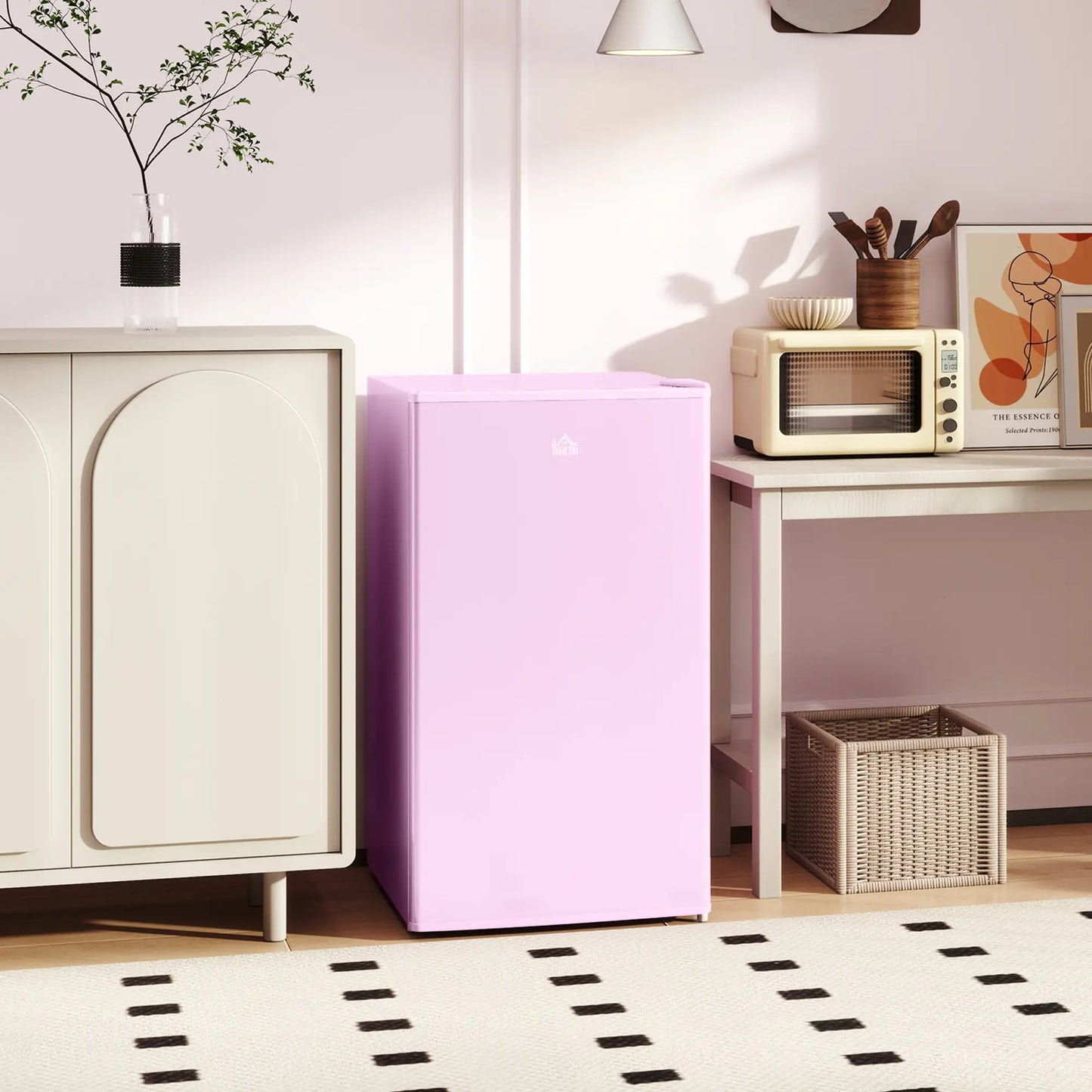 Compact Refrigerator, Mini Fridge with Freezer, Adjustable Shelf, Pink Small Kitchen Appliances at Gallery Canada