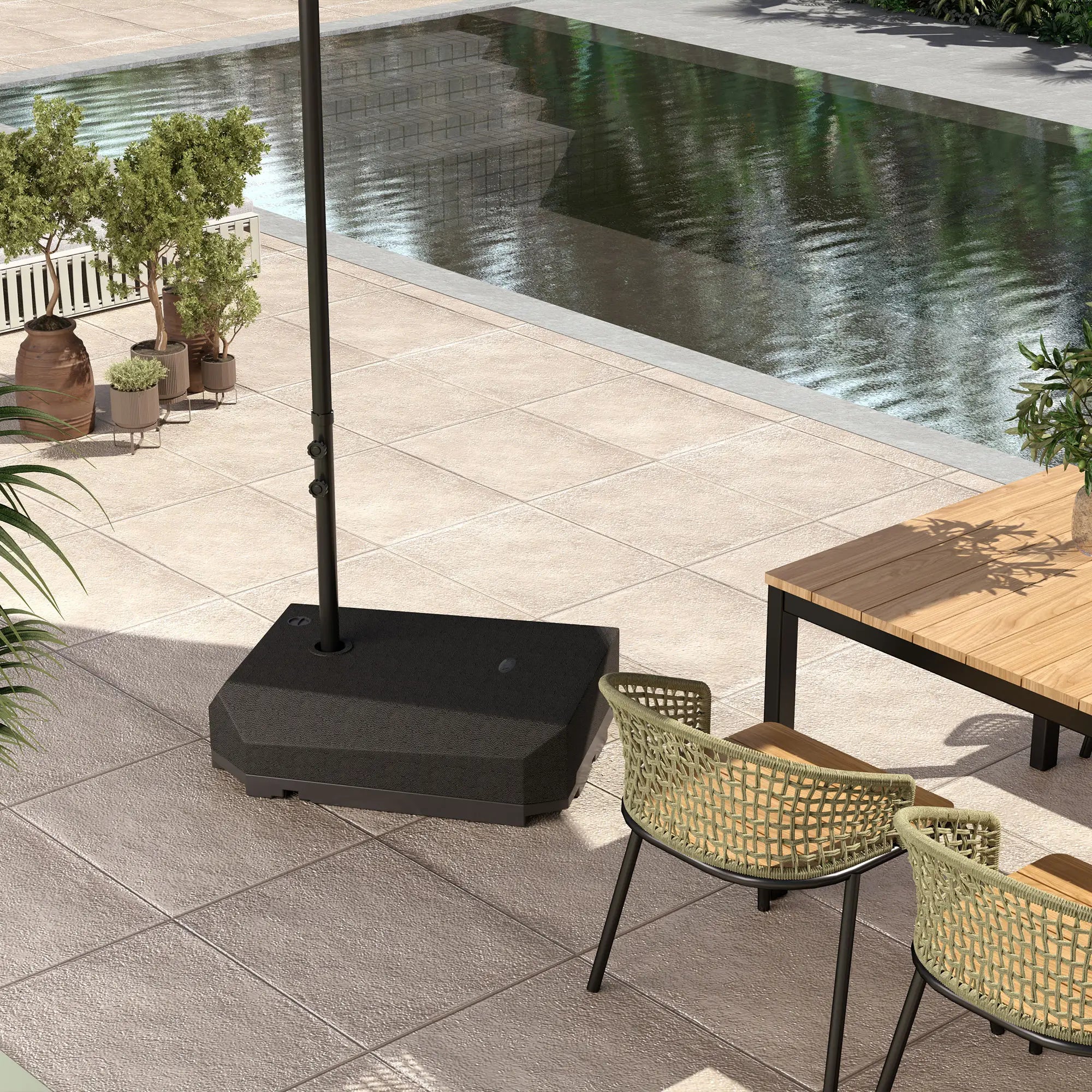 Heavy Duty Cantilever Umbrella Stand With Wheels, Water/Sand Filled Umbrella Bases at Gallery Canada